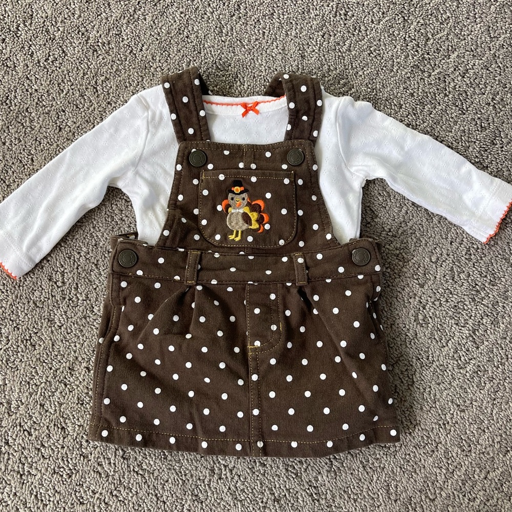 Carter's Turkey Skirt Overalls and Onsie for Infants
